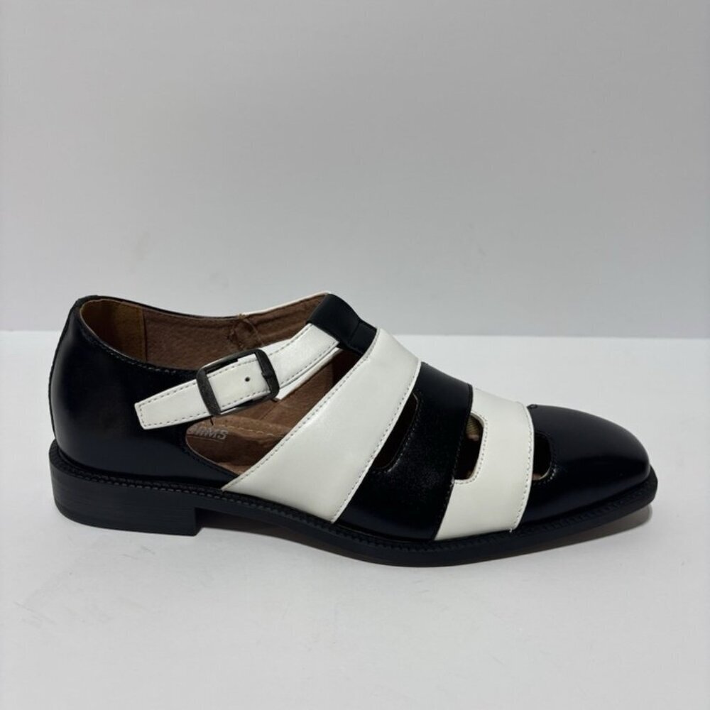 Stacy Adams Men’s Calderon Black/White Closed Toe Sandals, Size 7 M